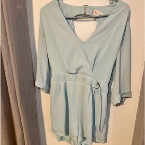 Baby blue 3/4 sleeve romper